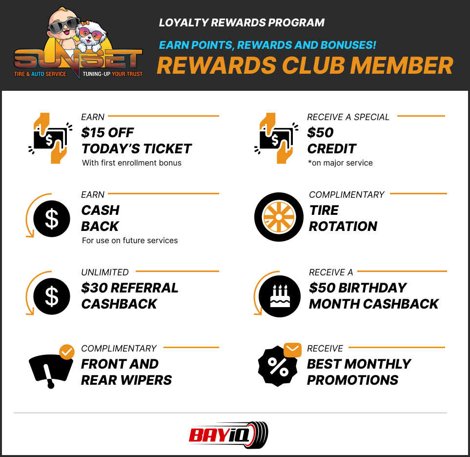 Loyalty Rewards Program - BAYiQ - Sunset Tire and Auto Repair